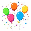 Colorful Balloons and Confetti for a Festive Celebratio Royalty Free Stock Photo