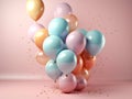 Colorful balloons and confetti - party background Royalty Free Stock Photo