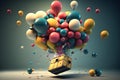 various colorful balloons made by generative Ai