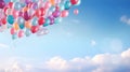 Colorful Balloons Floating in the Sky Royalty Free Stock Photo