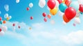 Colorful Balloons Floating in Sky Royalty Free Stock Photo