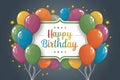 Colorful balloons frame birthday greetings in free vector illustrations Royalty Free Stock Photo