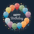 Colorful balloons frame birthday greetings in free vector illustrations Royalty Free Stock Photo