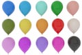 Colorful balloons fun for party in 3D rendering