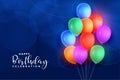 Colorful balloons happy birthday background Royalty Free Stock Photo