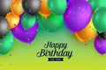 Colorful balloons happy birthday background Royalty Free Stock Photo