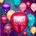 Colorful balloons Happy Birthday background Royalty Free Stock Photo