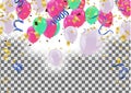 Colorful balloons Happy Birthday Holiday frame or background wi Royalty Free Stock Photo