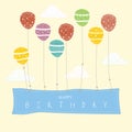 Colorful balloons with happy birthday signs,Vector illustrations