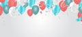 Colorful balloons Happy Birthday on white background .vector Royalty Free Stock Photo