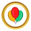Colorful balloons icon, cartoon style Royalty Free Stock Photo