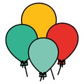 Colorful balloons icon Royalty Free Stock Photo