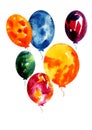 Colorful balloons. Isolated on a transparent background Royalty Free Stock Photo
