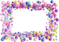 Colorful balloons isolated on white background. Multicolor, vibrant foreground. Frame, border with copy space in the