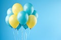 Colorful balloons on pastel background, birthday event decoration with copy space Royalty Free Stock Photo