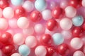 Colorful balloons on pastel background, event decoration for birthday Royalty Free Stock Photo