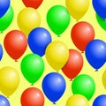 Colorful balloons seamless party pattern