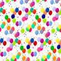 Colorful balloons seamless pattern. Festive seamless background with multicolored balloons.Vector. Royalty Free Stock Photo