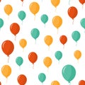 Colorful balloons seamless pattern over white background. Vector illustration Royalty Free Stock Photo