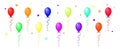 Colorful balloons set isolated on white background. Vector illustration Royalty Free Stock Photo