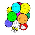 Colorful balloons vector on transparent background