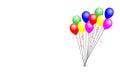 Colorful balloons on white background.