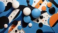 Colorful balls: a abstract 3d artwork with biomorphic shapes and matter painting, generative ai Royalty Free Stock Photo