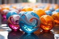 colorful balls abstract swirling marble background generative AI Royalty Free Stock Photo