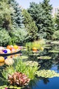 Colorful Balls in Blue Pond Royalty Free Stock Photo