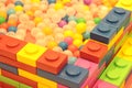 Colorful balls children , funny kindergarten plastic ball pond . Royalty Free Stock Photo