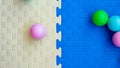 Colorful balls for play over the mattres Royalty Free Stock Photo