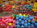 Colorful balls for sale at Jumbo hypermarket, Romania