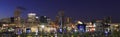 Colorful Baltimore skyline over the Inner Harbor at night Royalty Free Stock Photo