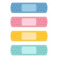 Colorful bandaids set isolated over white background Royalty Free Stock Photo