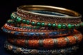Colorful Bangles Arranged In Row. Generative AI