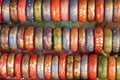 Colorful Bangles in a row .