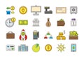 Colorful banking icons set