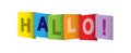 Colorful banner that says HELLO! for decoration and design