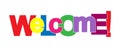 Colorful banner that says WELCOME! Lettering for decoration and design