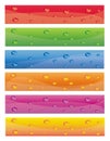 Colorful banner set with water drops on them Royalty Free Stock Photo