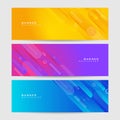 Colorful banner template. Abstract web banner design. Header, landing page web design elements. Yellow blue purple banner Royalty Free Stock Photo