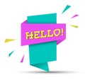 Colorful banner with the word HELLO. Simple vector illustration