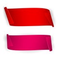 Colorful Banners set. Ribbons and round sticker. Paper scrolls. Royalty Free Stock Photo