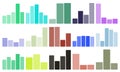Colorful bar charts and graphs visualizing data, trends, and statistics Royalty Free Stock Photo