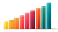 Colorful bar graph growth chart business data visualization concept Royalty Free Stock Photo
