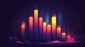 Colorful bars symbolize data manipulation and analysis using Pandas.
