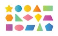 Colorful basic 2d shapes set, cute geometric shapes vector