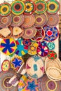 Colorful basket souvenirs at a tourist shop in Abu Simbel