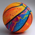 Colorful Basketball Ball on White Background Royalty Free Stock Photo