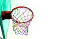 Colorful Basketball hoop against white background, sports concept